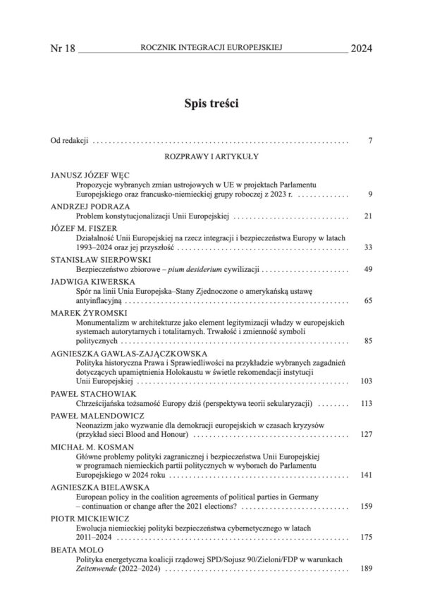 Rocznik Integracji Europejskiej Nr 18/2024 - obrazek 3